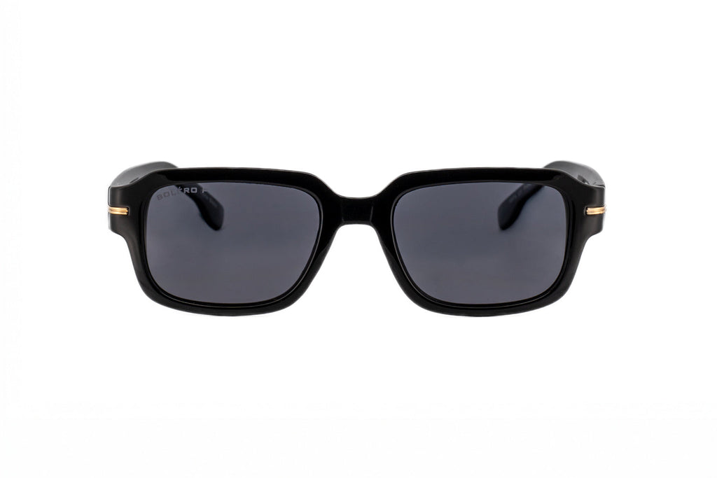Boléro Rhea — Retro Rectangle Polarized Sunglasses, Tortoiseshell