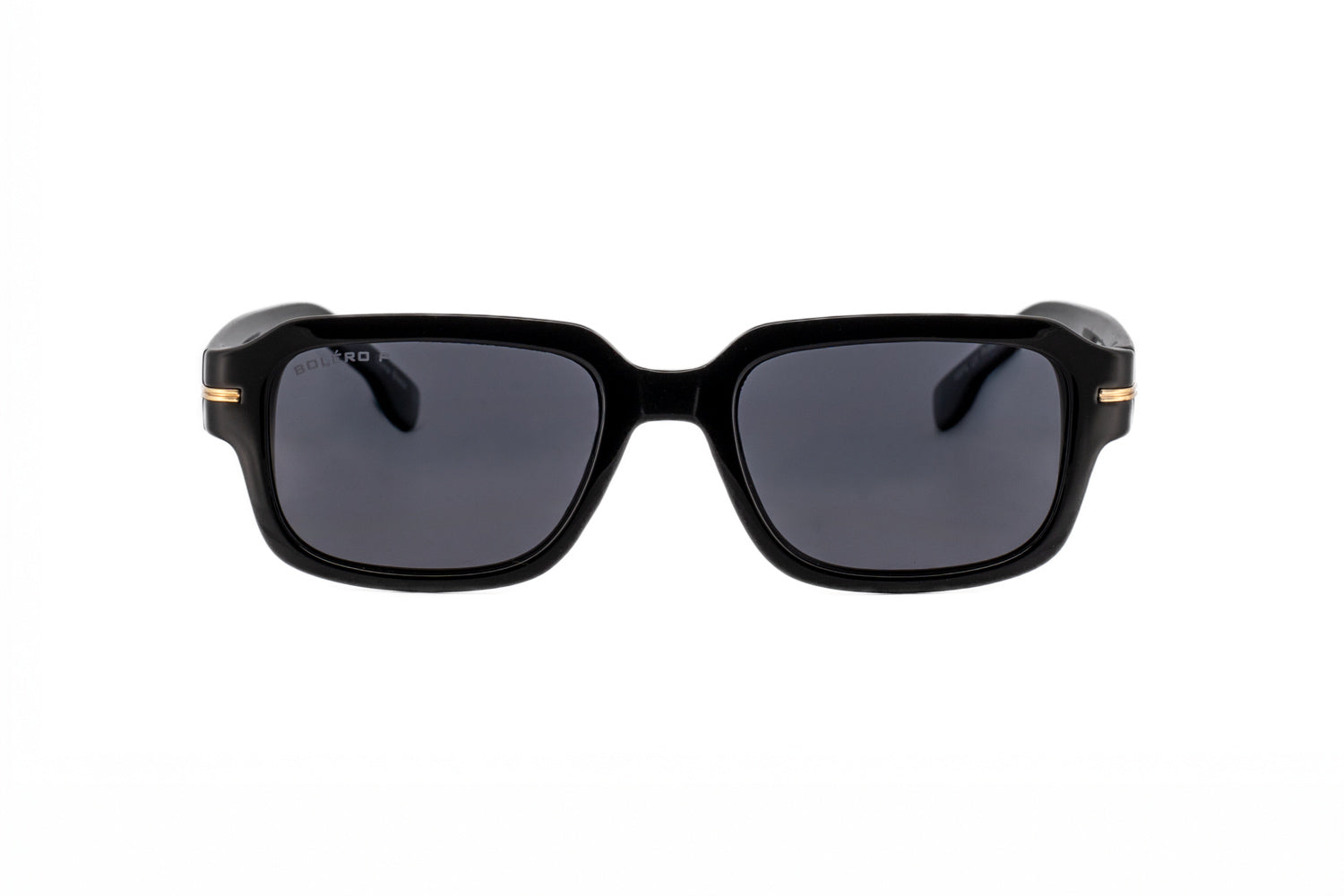 Boléro Rhea — Retro Rectangle Polarized Sunglasses, Tortoiseshell