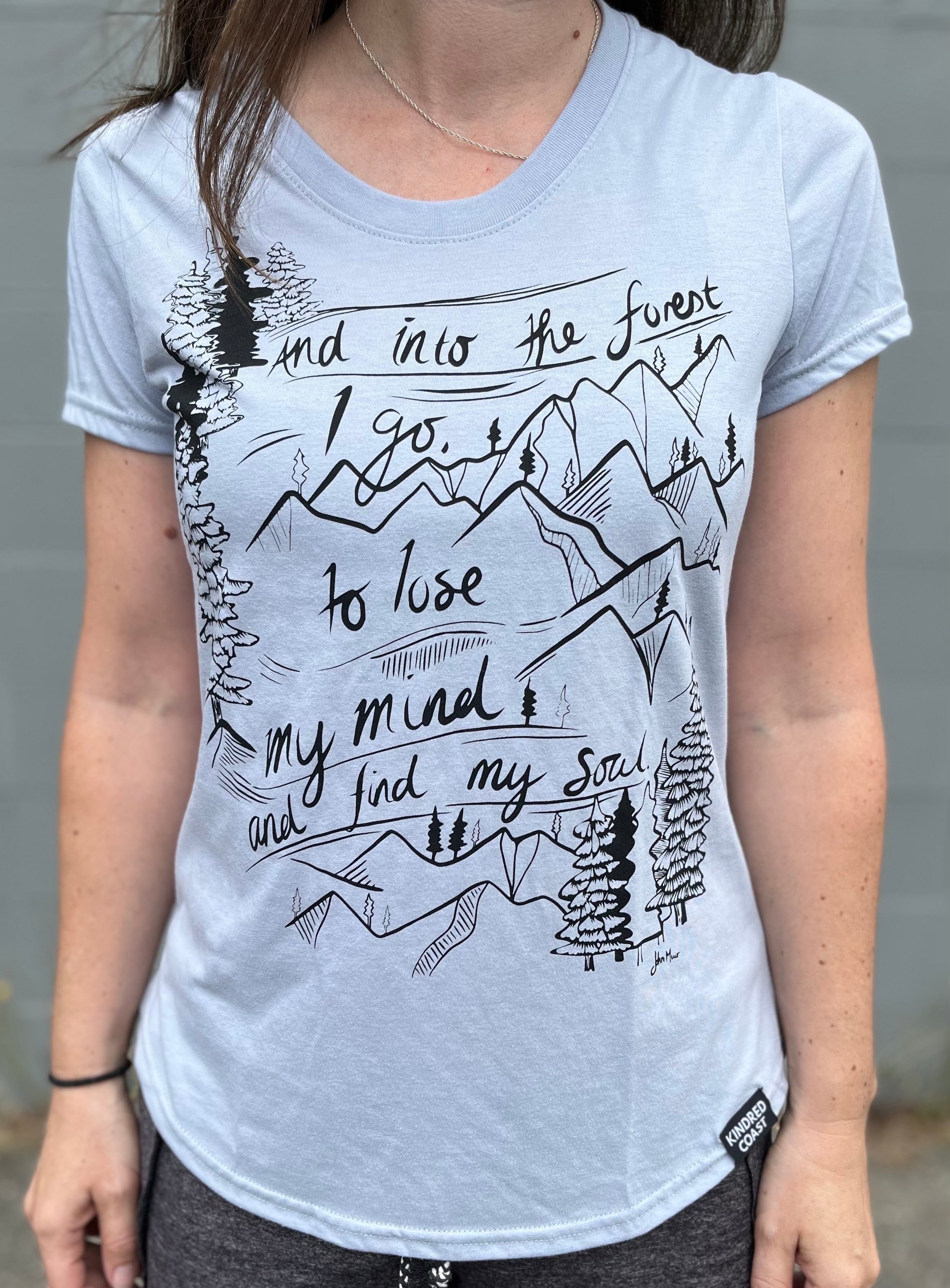 INTO THE FOREST - Womens Eco Tee - Steel