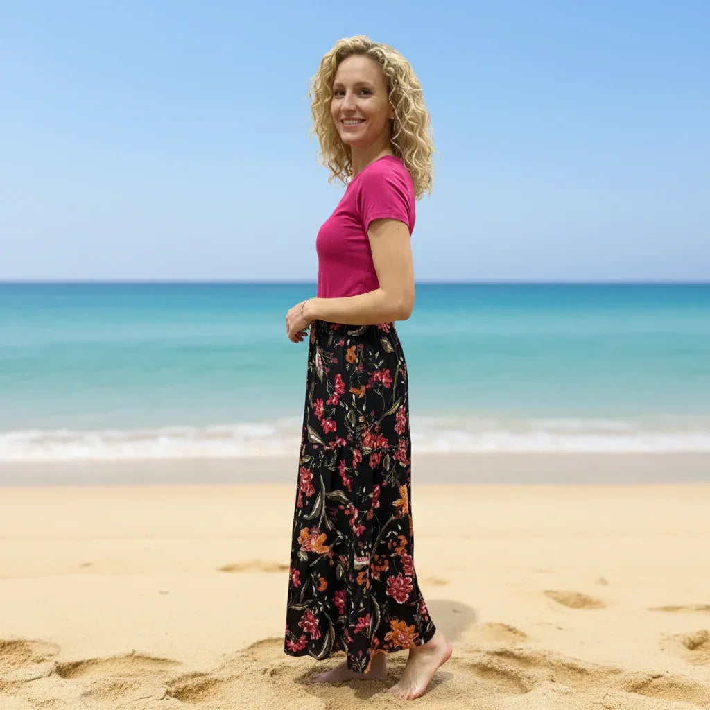 Jupe fleurie longue