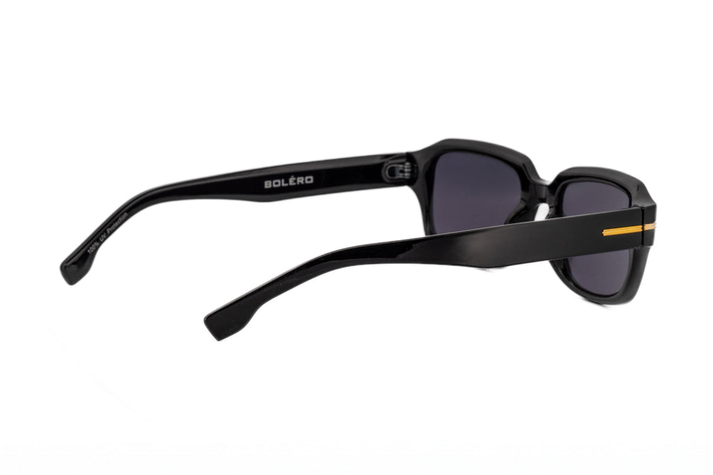 Boléro Rhea — Retro Rectangle Polarized Sunglasses, Tortoiseshell