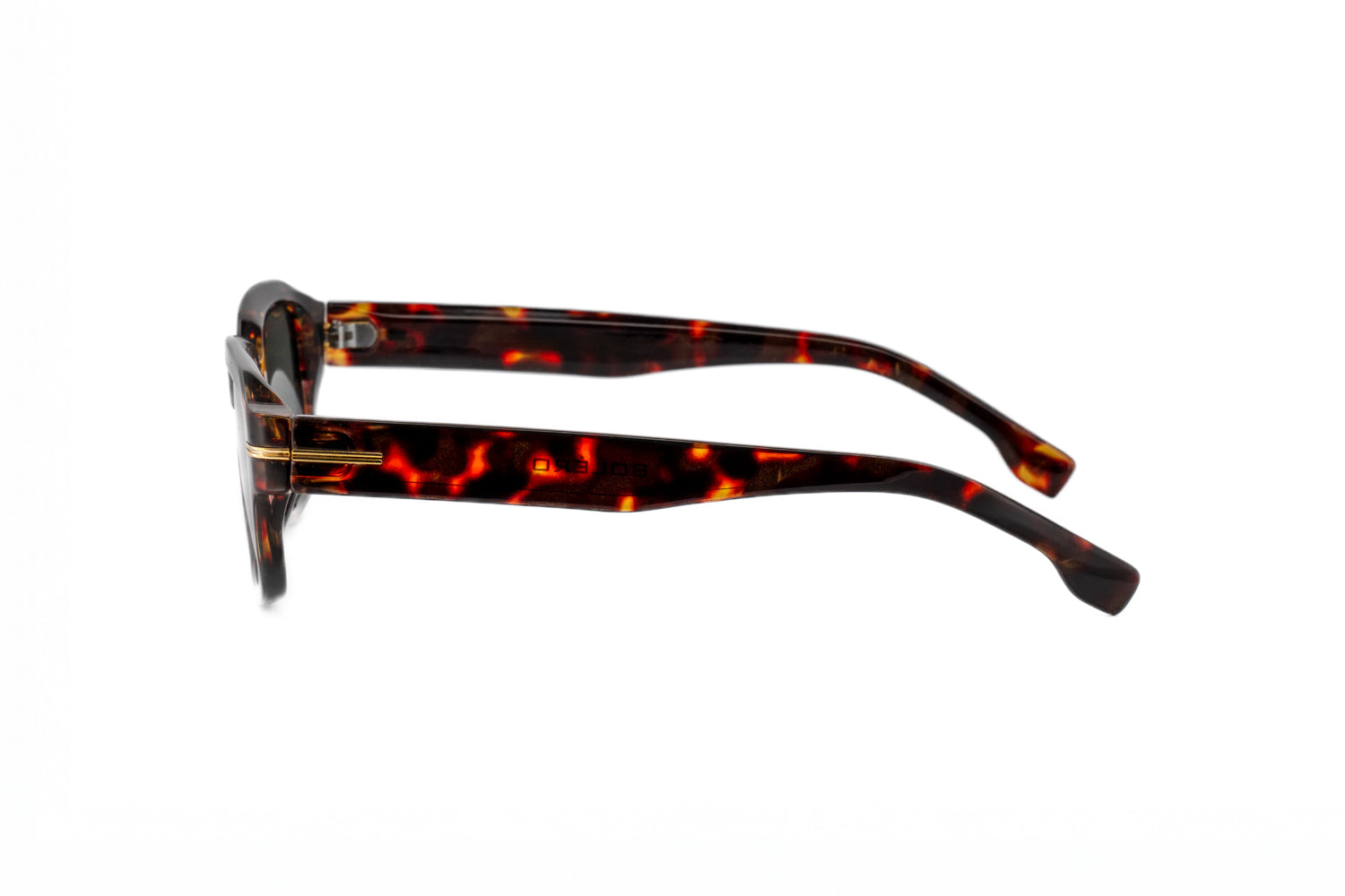 Boléro Rhea — Retro Rectangle Polarized Sunglasses, Tortoiseshell